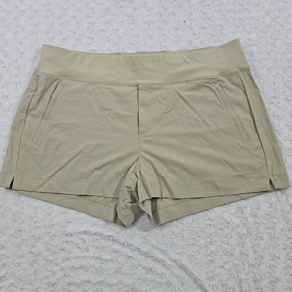 Athleta Trekkie North Hiking short women's size 22 Tan Khaki Travel Vacation - Picture 1 of 11
